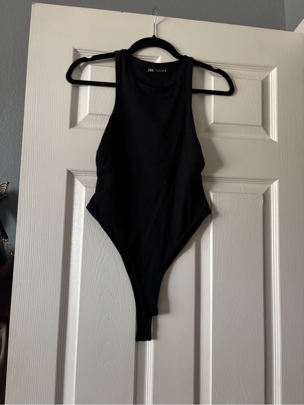 Zara Black High Neck Sleeveless Bodysuit